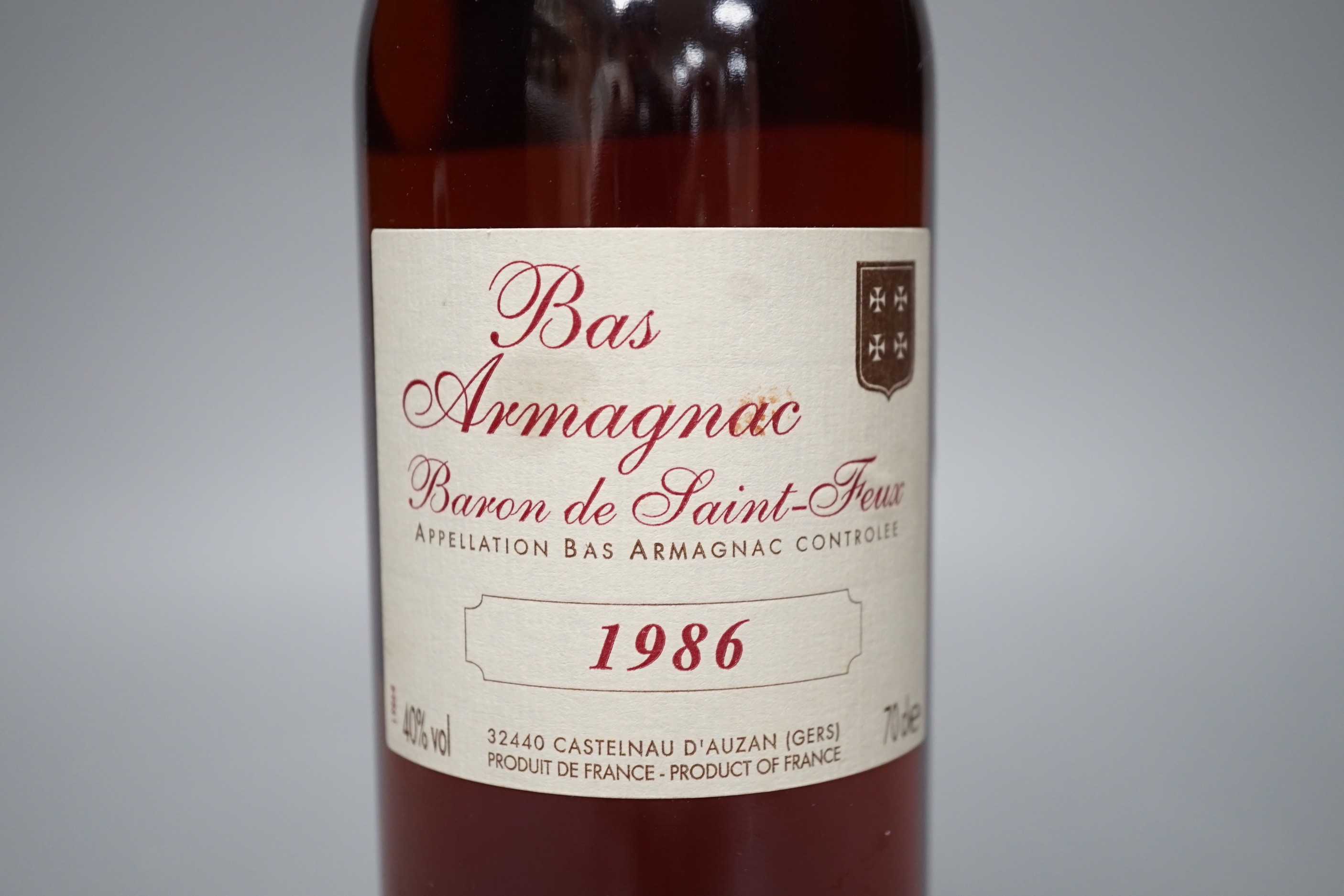 Bas Armagnac Baron de Saint-Feux 1986, one 70cl bottle